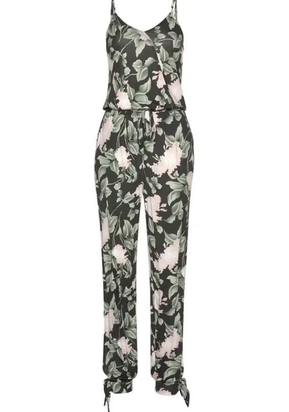 Overalls|Buffalo Overall Schwarz-Rosa-Bedruckt