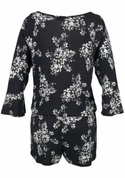Strandmode|LASCANA Overall Schwarz-Creme-Bedruckt