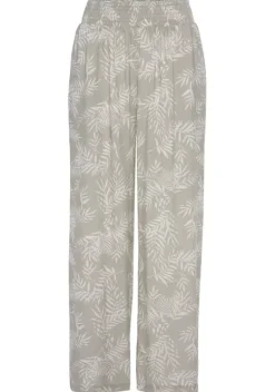 Strandmode|LASCANA Palazzohose Schilfgrun-Creme Bedruckt