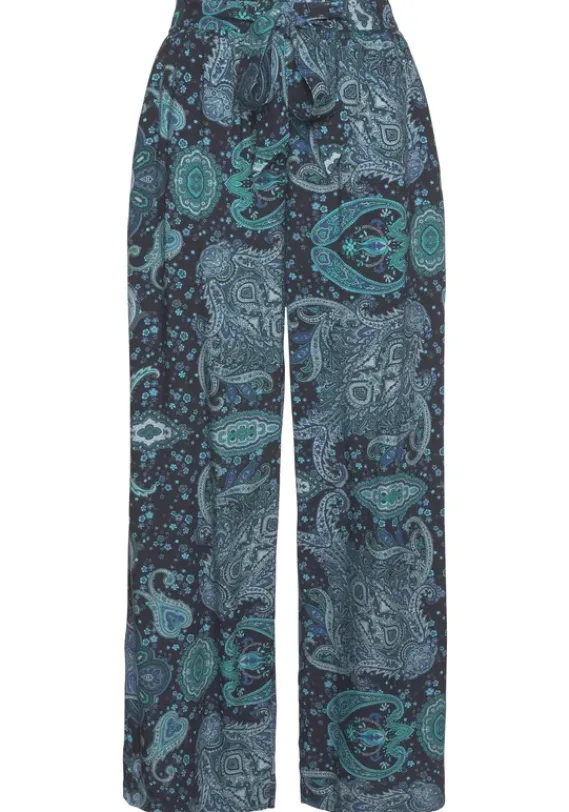 Lange Hosen|Vivance Palazzohose Blau-Bedruckt