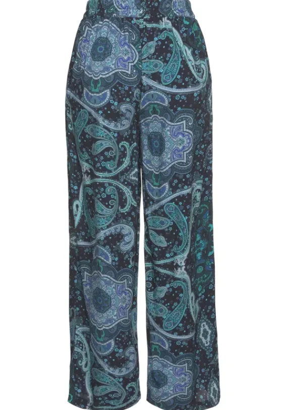 Lange Hosen|Vivance Palazzohose Blau-Bedruckt