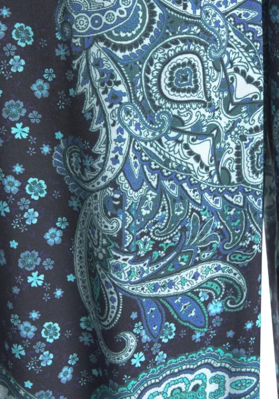 Lange Hosen|Vivance Palazzohose Blau-Bedruckt