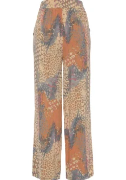 Lange Hosen|Buffalo Palazzohose Orange-Blau-Bedruckt