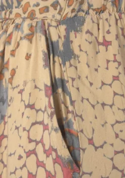 Lange Hosen|Buffalo Palazzohose Orange-Blau-Bedruckt