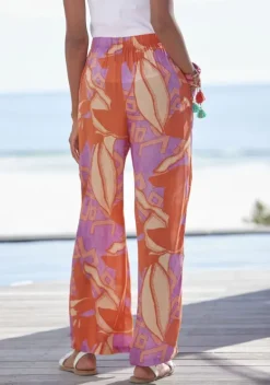 Strandmode|LASCANA Palazzohose Orange-Pink Bedruckt