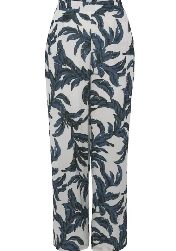 Lange Hosen|s.Oliver Palazzohose Sand-Schwarz Bedruckt