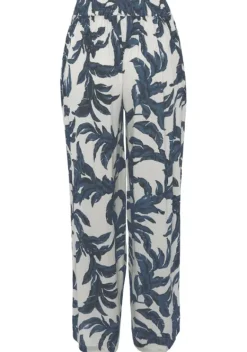 Lange Hosen|s.Oliver Palazzohose Sand-Schwarz Bedruckt