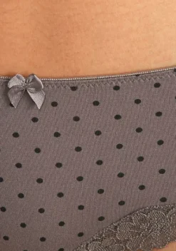 Nachhaltige Dessous & Wasche|LASCANA Panty Taupe-Uni, Gepunktet, Gestreift