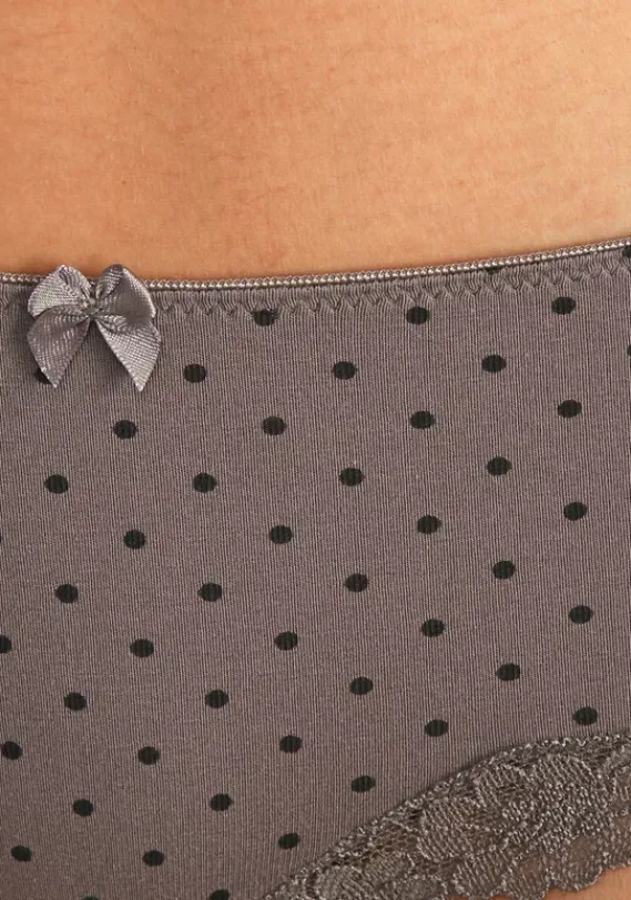 Nachhaltige Dessous & Wasche|LASCANA Panty Taupe-Uni, Gepunktet, Gestreift