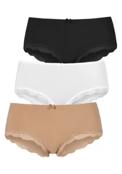 Nachhaltige Dessous & Wasche|LASCANA Panty Beige, Weis, Schwarz