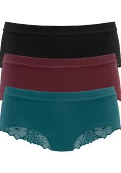 Nachhaltige Dessous & Wasche|LASCANA Panty Petrol, Schwarz, Lila