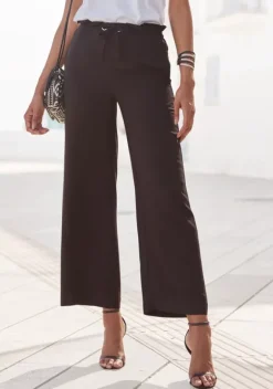Lange Hosen|LASCANA Paperbag-Hose Schwarz