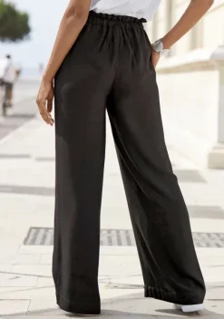 Lange Hosen|LASCANA Paperbag-Hose Schwarz