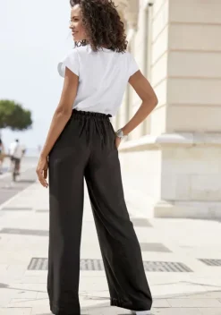 Lange Hosen|LASCANA Paperbag-Hose Schwarz