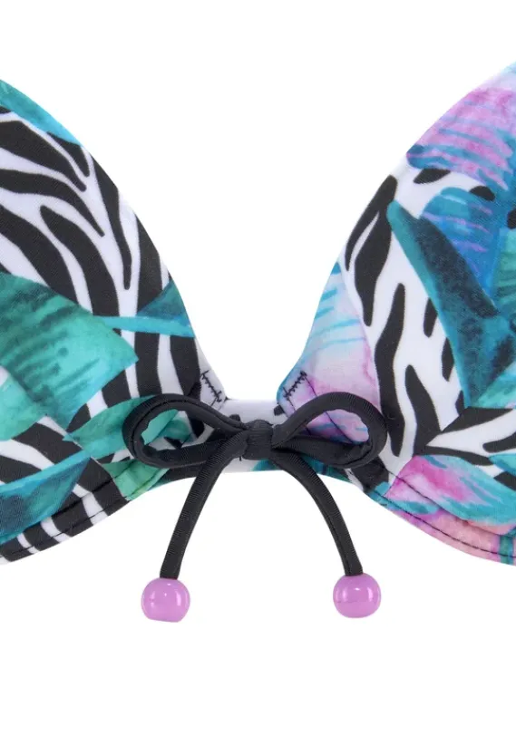 Push-Up-Bikinis|Vivance Push-Up-Bikini"Piuma" Schwarz-Bedruckt-Bunt