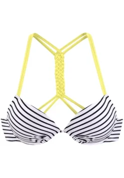 Push-Up-Bikinis|Venice Beach Push-Up-Bikini-Top"Camie" Schwarz-Weis-Limette
