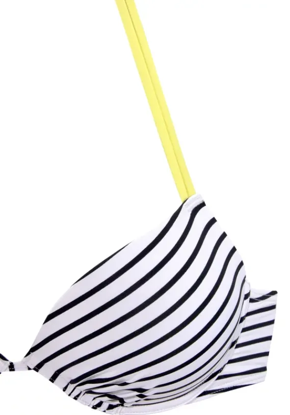 Push-Up-Bikinis|Venice Beach Push-Up-Bikini-Top"Camie" Schwarz-Weis-Limette