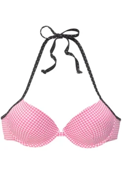 Push-Up-Bikinis|Buffalo Push-Up-Bikini-Top"Florida" Rosa-Schwarz