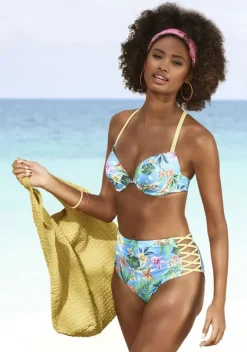 Push-Up-Bikinis|Venice Beach Push-Up-Bikini-Top"Hanni" Blau-Bedruckt