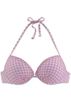 Push-Up-Bikinis|Buffalo Push-Up-Bikini-Top"Karo" Rosa-Kariert
