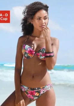 Push-Up-Bikinis|Buffalo Push-Up-Bikini-Top"Pine" Oliv-Bedruckt