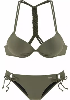 Push-Up-Bikinis|Buffalo Push-Up-Bikini"Zopf" Oliv