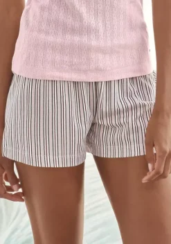 Nachhaltige Nachtwasche|s.Oliver Pyjamashorts Blassrosa-Gestreift