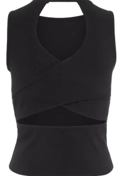 Damenshirts|LASCANA Ripptanktop Schwarz