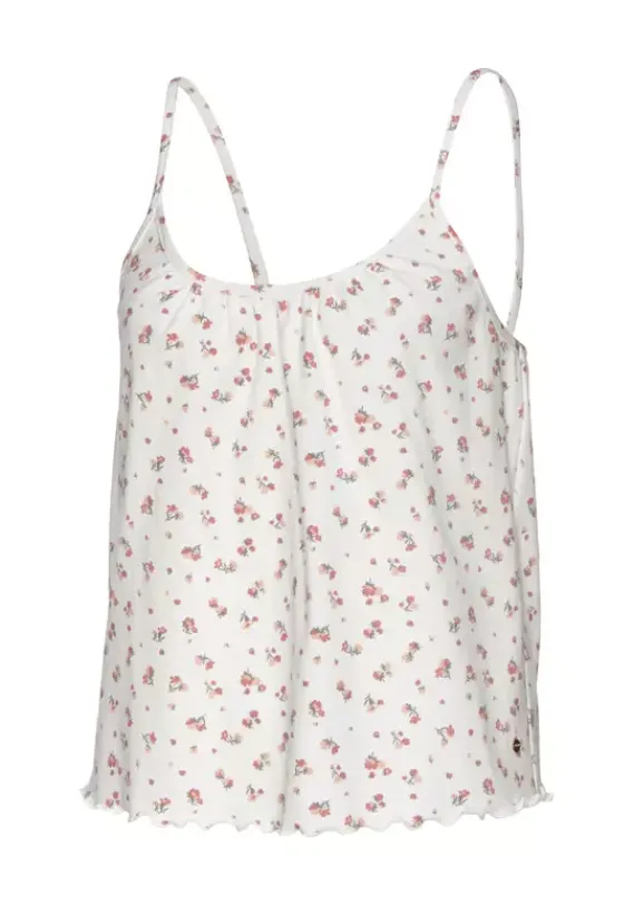 Damenshirts|s.Oliver Ripptanktop Weis-Geblumt