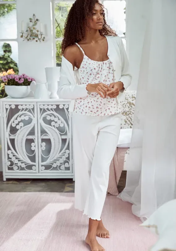 Damenshirts|s.Oliver Ripptanktop Weis-Geblumt