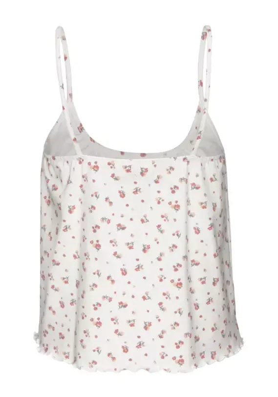 Damenshirts|s.Oliver Ripptanktop Weis-Geblumt