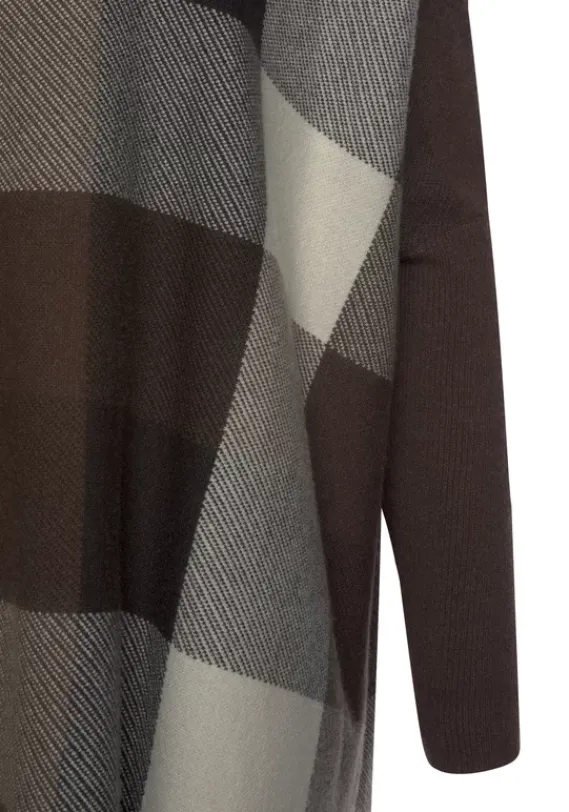 Pullover|LASCANA Rollkragenpullover Braun-Kariert