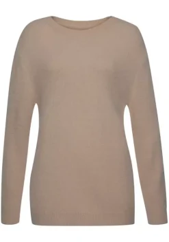 Pullover|LASCANA Rundhalspullover Camelfarben