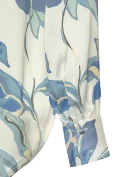 Blusen|LASCANA Satinbluse Creme Bedruckt