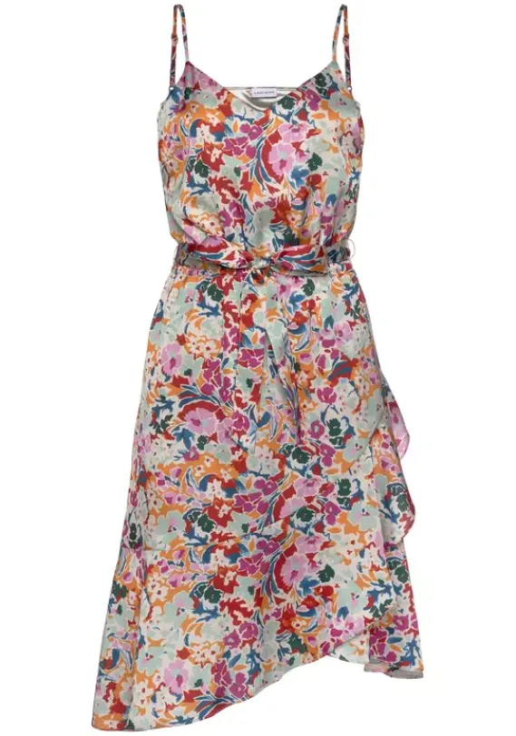Kurze Kleider|LASCANA Satinkleid Bunt-Bedruckt
