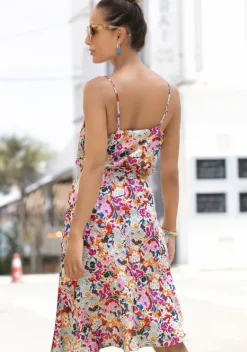 Kurze Kleider|LASCANA Satinkleid Bunt-Bedruckt