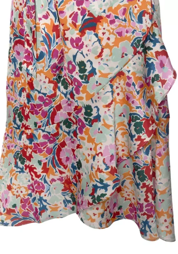 Kurze Kleider|LASCANA Satinkleid Bunt-Bedruckt