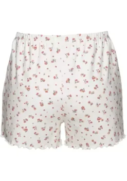 Nachhaltige Nachtwasche|s.Oliver Schlafshorts Weis-Geblumt