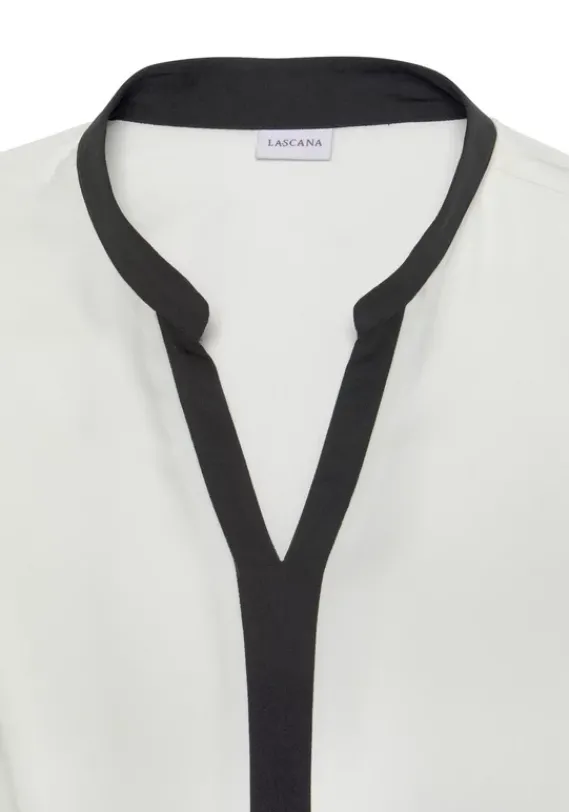Blusen|LASCANA Schlupfbluse Weis-Schwarz