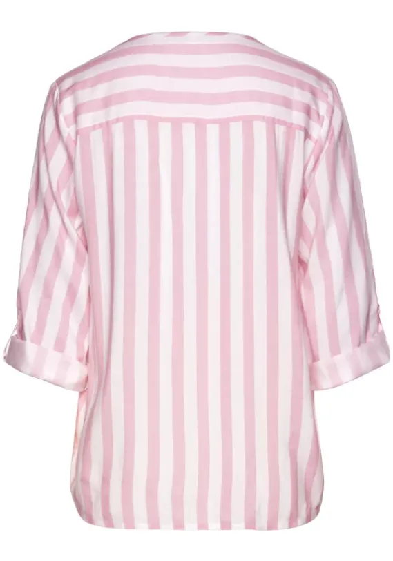 Blusen|LASCANA Schlupfbluse Weis-Rosa