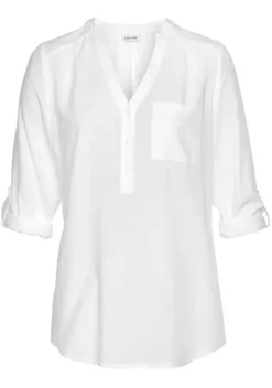 Blusen|LASCANA Schlupfbluse Weis