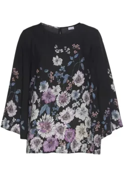 Blusen|LASCANA Schlupfbluse Schwarz-Bedruckt
