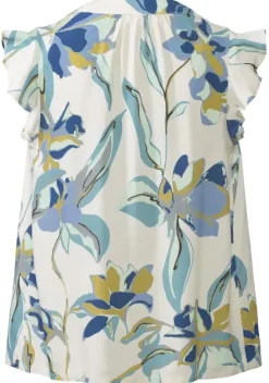 Blusen|LASCANA Schlupfbluse Creme-Blau Bedruckt