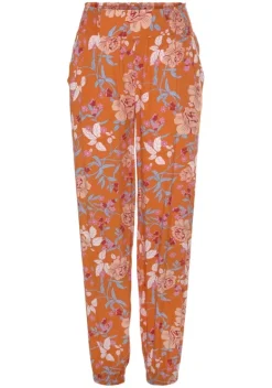 Lange Hosen|LASCANA Schlupfhose Orange Bedruckt