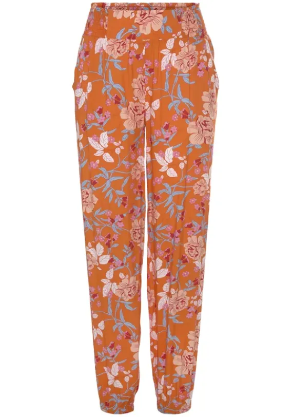 Lange Hosen|LASCANA Schlupfhose Orange Bedruckt