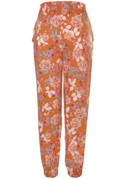 Lange Hosen|LASCANA Schlupfhose Orange Bedruckt