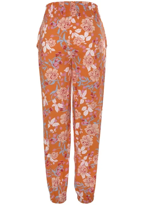 Lange Hosen|LASCANA Schlupfhose Orange Bedruckt