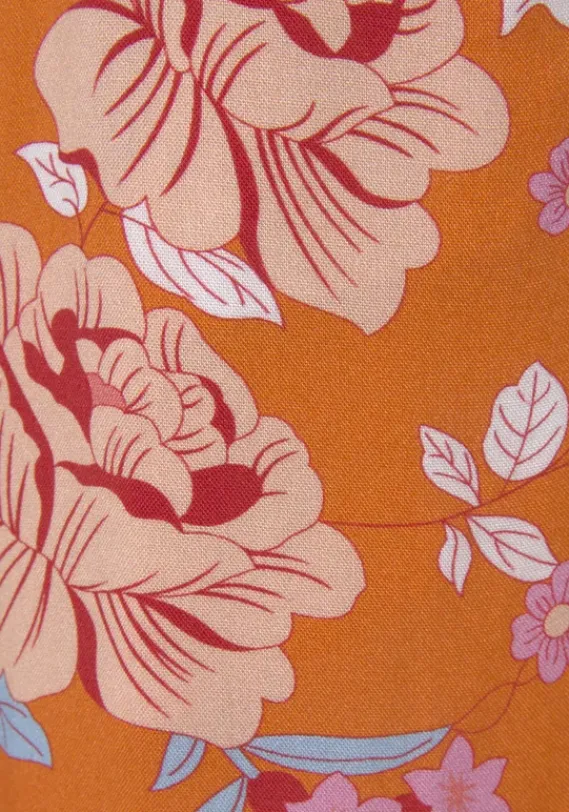 Lange Hosen|LASCANA Schlupfhose Orange Bedruckt