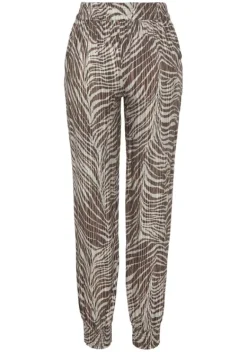 Lange Hosen|LASCANA Schlupfhose Braun-Lindgrun Bedruckt
