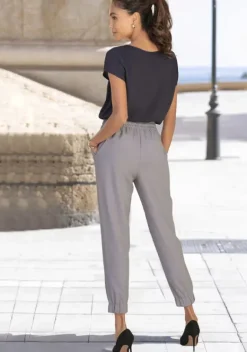 Lange Hosen|LASCANA Schlupfhose Grau